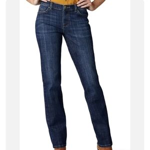 LEE Relaxed Fit Straight Leg Mid Rise Dark Wash Jeans